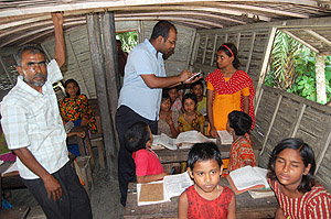 Boat schools in Bangladesh give students access to education during flooding, which has grown worse because of warming.